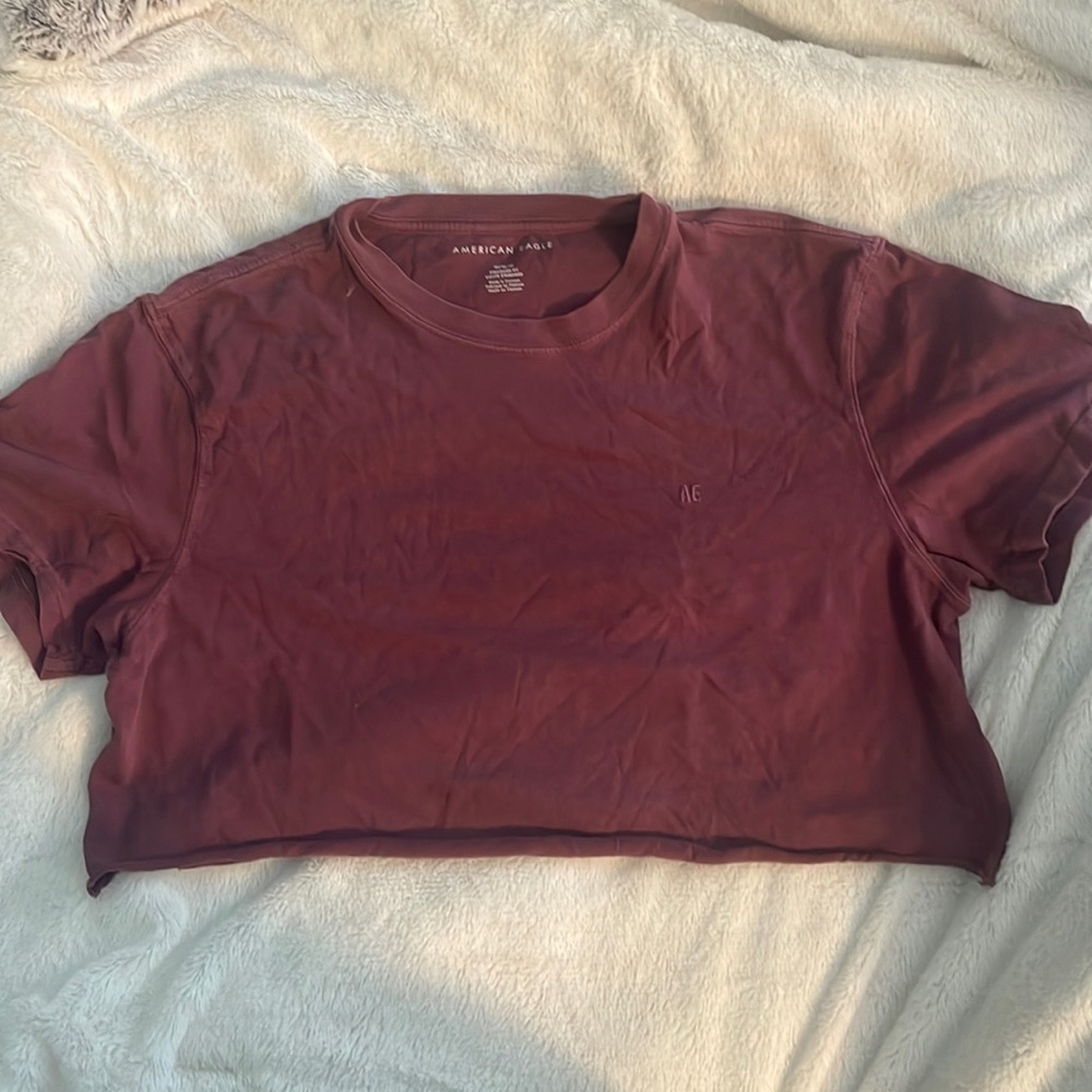 cropped standard fit American Eagle shirt